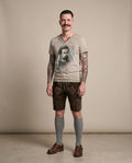 ALMONT Herren-Shirt Beige am Model, Vorderansicht – Hangowear