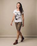 DORLE Damen-Shirt Weiß am Model in Bewegung – Hangowear
