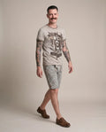 DURST BLEIBT Herren-Shirt Grau am Model in Bewegung – Hangowear