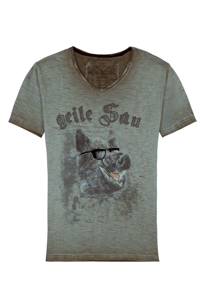 FEIKO OVERSIZE Herren-Shirt Hellbraun Vorderansicht als Freisteller – Hangowear