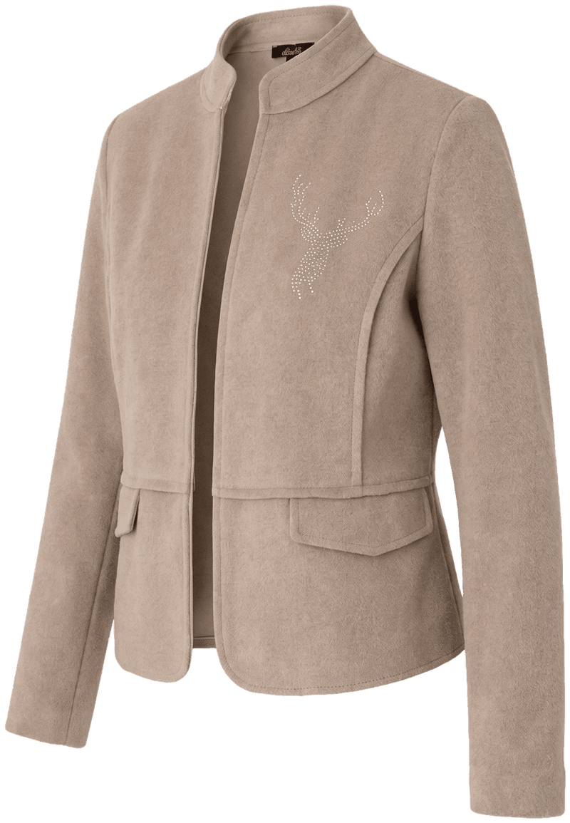 FIRENZE COSY Damen-Jacke Beige Vorderansicht in Trageform – Hangowear
