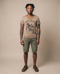HECTOR CARGO Herren-Hose Army am Model, Vorderansicht – Hangowear