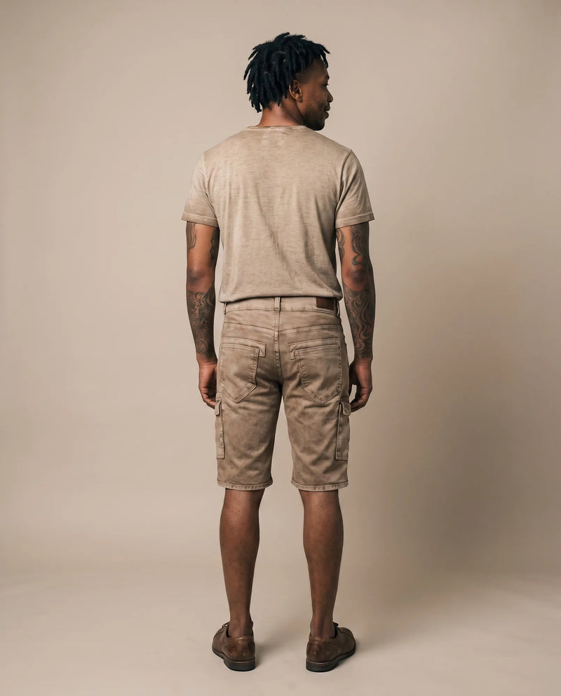 HECTOR CARGO Herren-Hose Schlamm am Model, Rückansicht – Hangowear