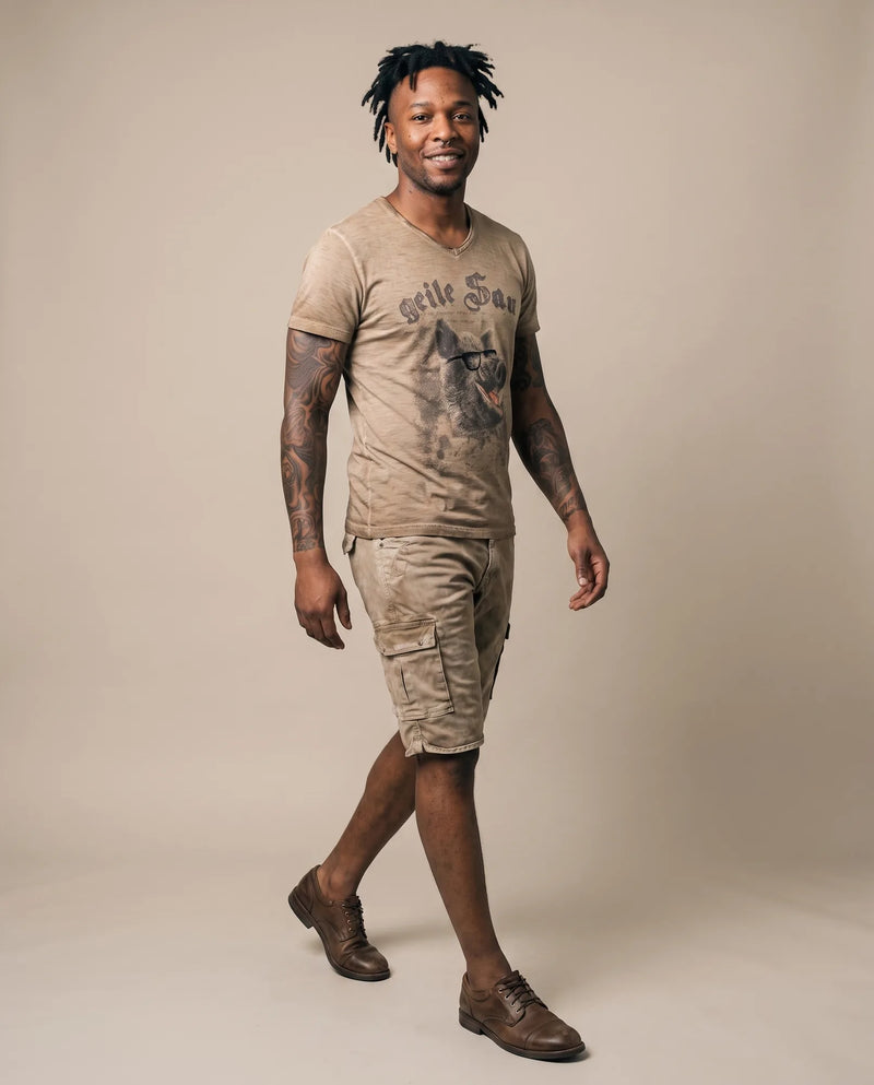 HECTOR CARGO Herren-Hose Schlamm am Model in Bewegung – Hangowear