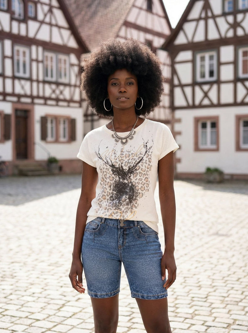 HENDRINA DENIM LEO Detailansicht Front – Hangowear Damen Trachten-Jeans Leo