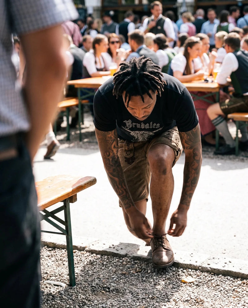 HENRI Herren-Hose Schlamm am Model im Biergarten – Hangowear