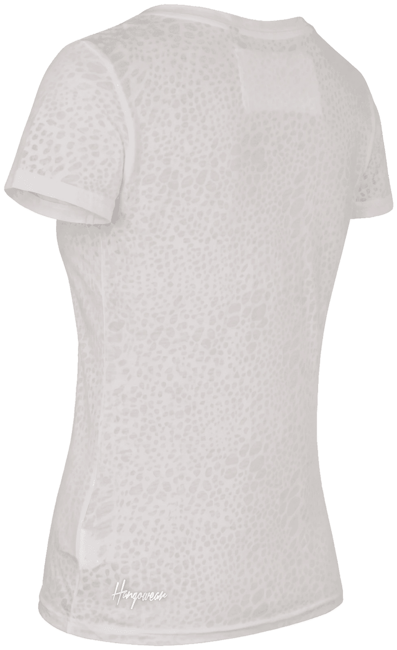 MAGGY Damen-Shirt Offwhite Rückansicht in Trageform – Hangowear