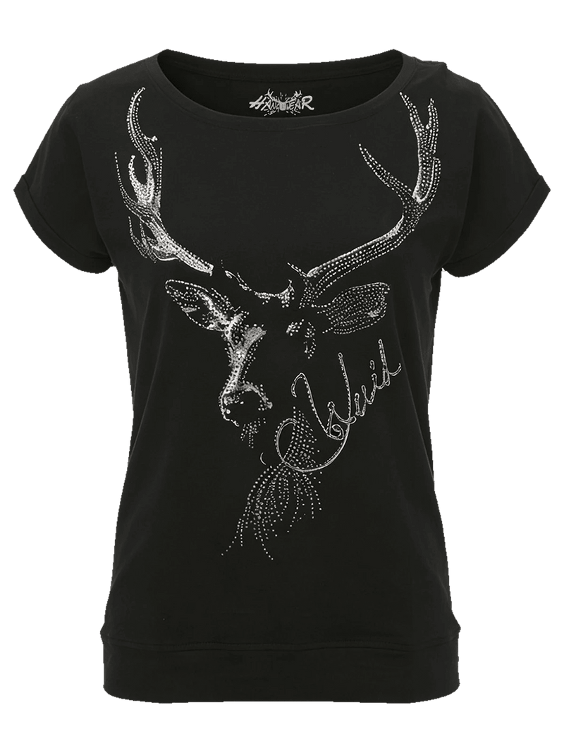 MAJA Damen Trachten-Shirt Schwarz – Hangowear Trachtenmode für Oktoberfest & Volksfest