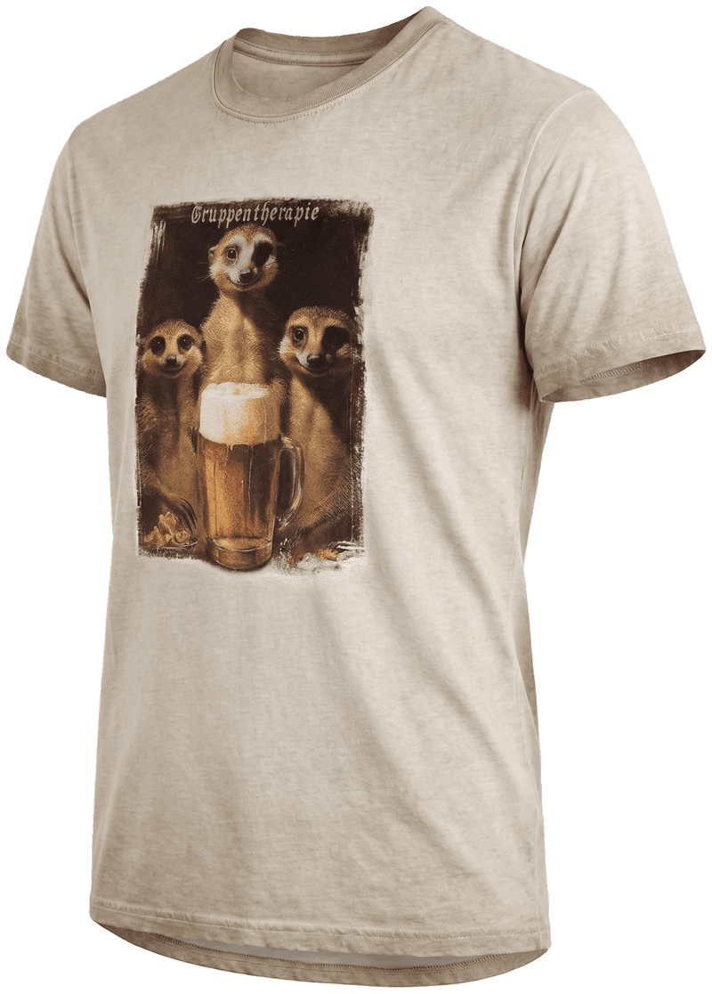 MARINO Herren-Shirt Beige Vorderansicht in Trageform – Hangowear