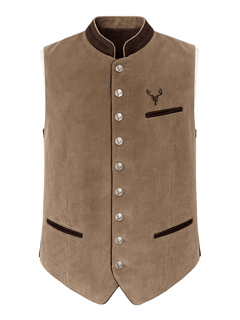 MARVIN Herren-Weste Beige Vorderansicht – Hangowear