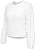 MELBA Damen-Bluse Offwhite Vorderansicht in Trageform – Hangowear