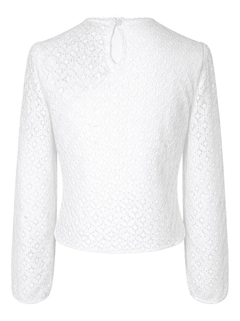 MELBA Damen-Bluse Offwhite Rückansicht – Hangowear