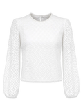 MELBA Damen-Trachtenbluse Offwhite Häkelspitze Vorderansicht – Hangowear