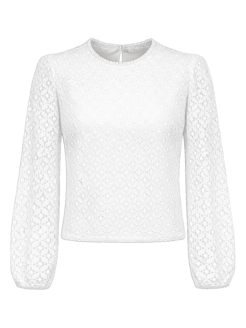 MELBA Damen-Bluse Offwhite Vorderansicht – Hangowear