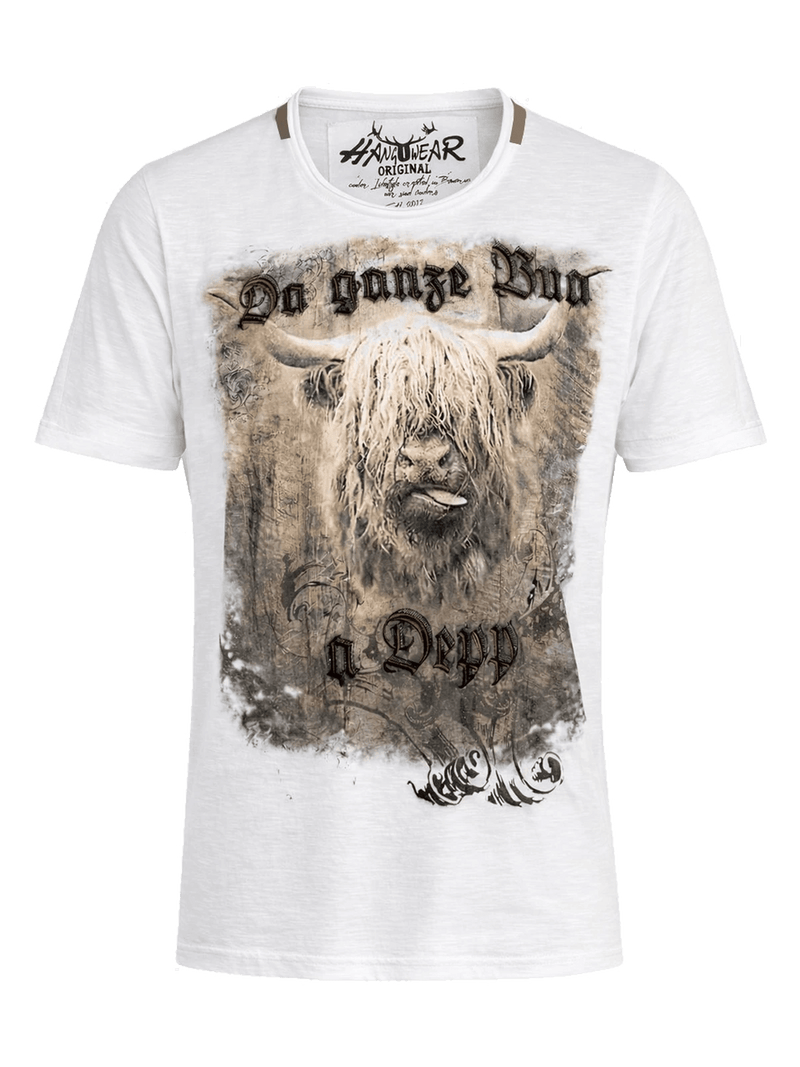 MERLIN Herren-Shirt Weiß Vorderansicht – Hangowear