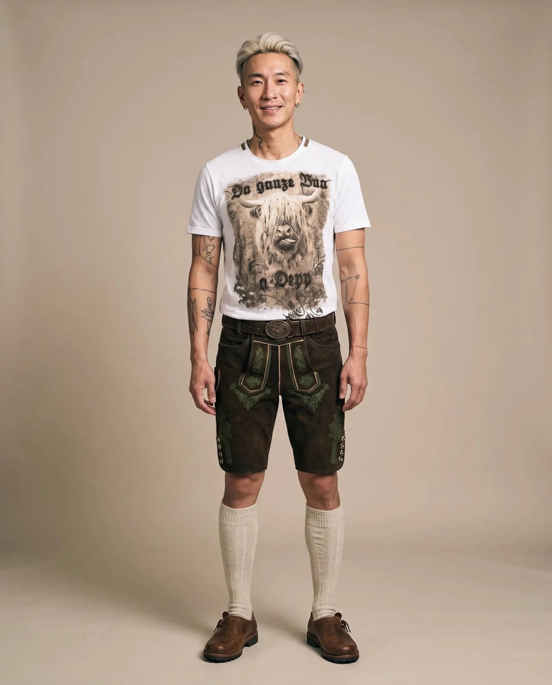 MERLIN Herren-Shirt Weiß am Model, Vorderansicht – Hangowear