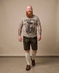 MIRKO Herren-Shirt Greige am Model in Bewegung – Hangowear