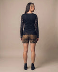 MISTY Damen-Shirt Schwarz am Model, Rückansicht – Hangowear