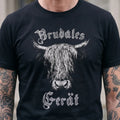 MONTY Herren-Shirt Schwarz Druckdetail am Model – Hangowear