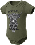 QANI BABY Kinder-Body Oliv Vorderansicht in Trageform – Hangowear