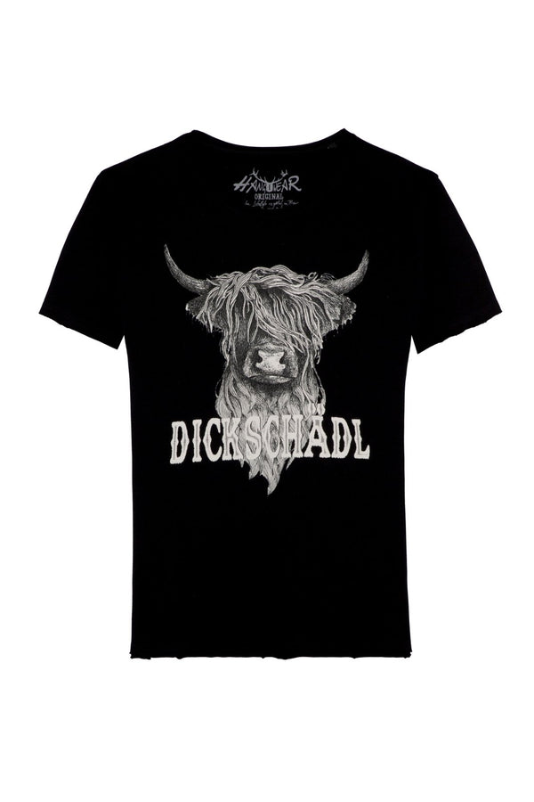 QANI MEN Trachten-Shirt Herren Schwarz Front – Hangowear Trachten-T-Shirt für Oktoberfest & Volksfest