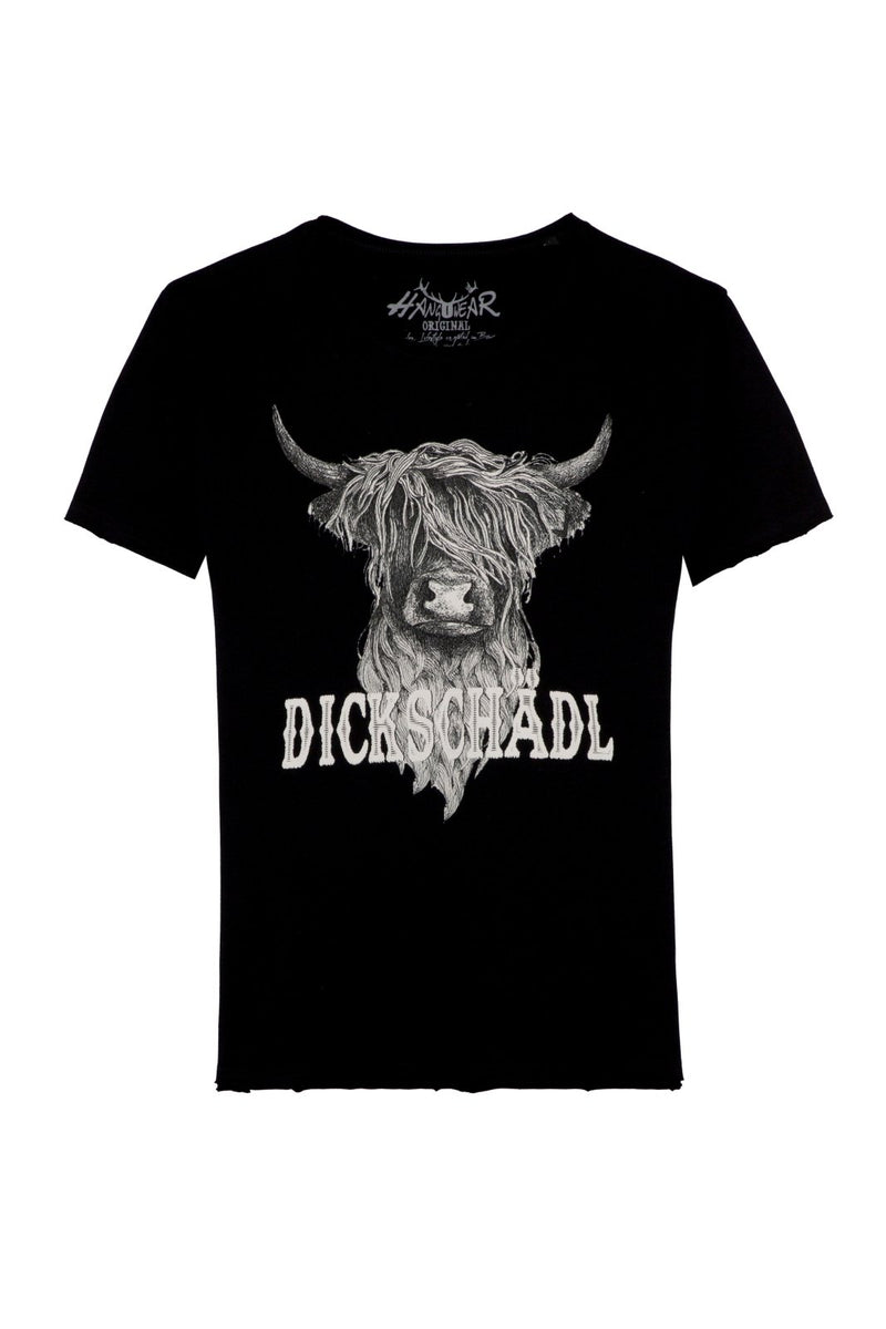QANI MEN Trachten-Shirt Herren Schwarz Front – Hangowear Trachten-T-Shirt für Oktoberfest & Volksfest