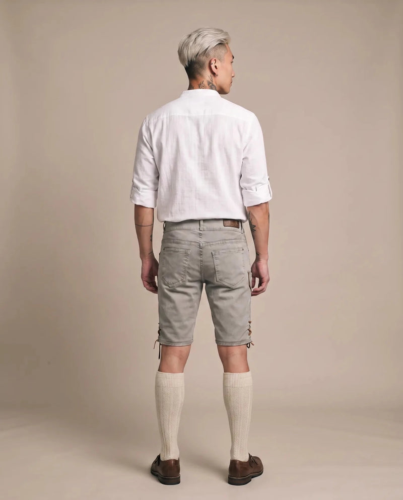 RALKO Herren-Hose Hellgrau am Model, Rückansicht – Hangowear