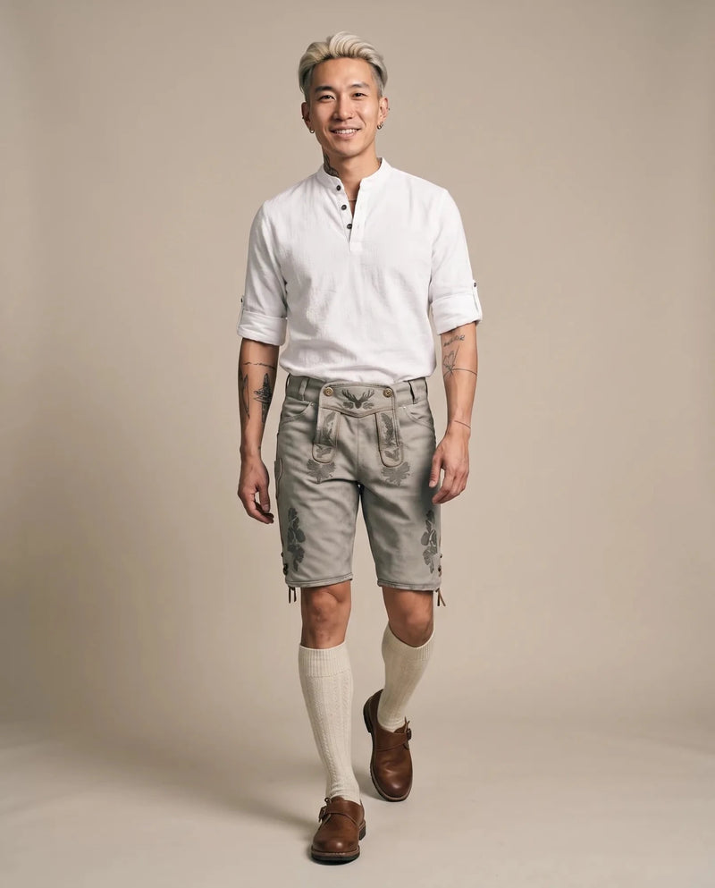 RALKO Herren-Hose Hellgrau am Model in Bewegung – Hangowear