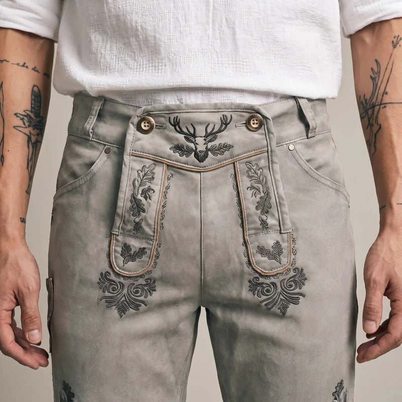 RALKO Herren-Hose Hellgrau Detailansicht am Model – Hangowear