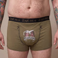ZAPFHAHN Herren-Wäsche Oliv Detailansicht am Model – Hangowear