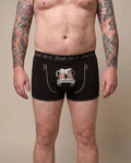 ZAPFHAHN Herren-Wäsche Schwarz am Model, Vorderansicht – Hangowear