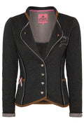 Hangowear LARA Trachtenjacke Damen Anthrazit – Sweat-Blazer mit Hirschhorn-Knöpfen für Oktoberfest