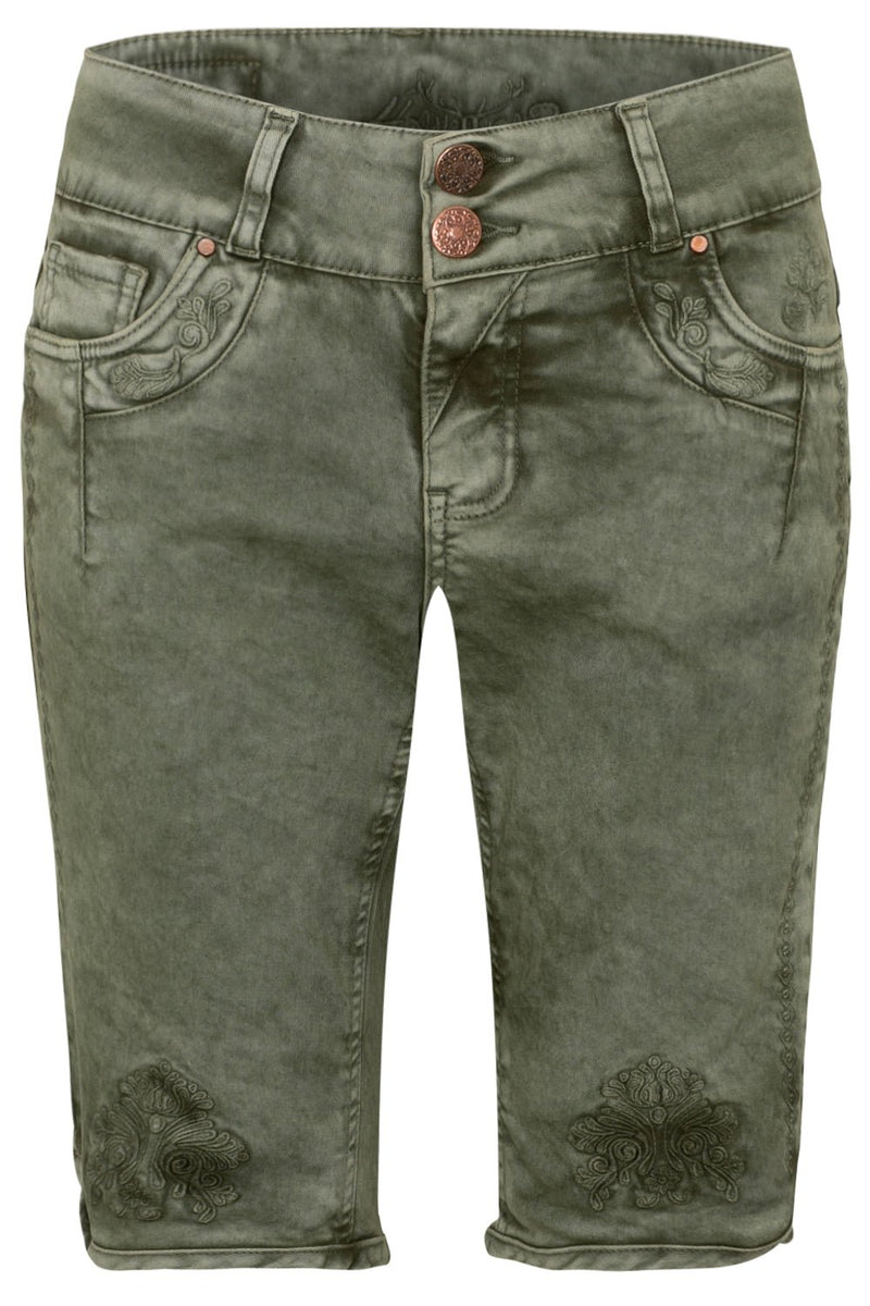 HENDRINA BERMUDA Rückenansicht – Hangowear Damen Vegane Lederhose Bermuda