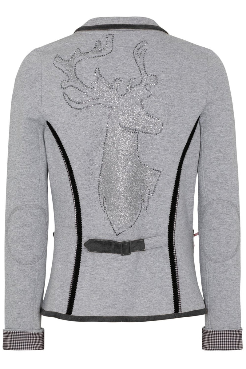 LARA Trachtenblazer Damen – Hangowear Sweat-Blazer Detail für Volksfest & Oktoberfest