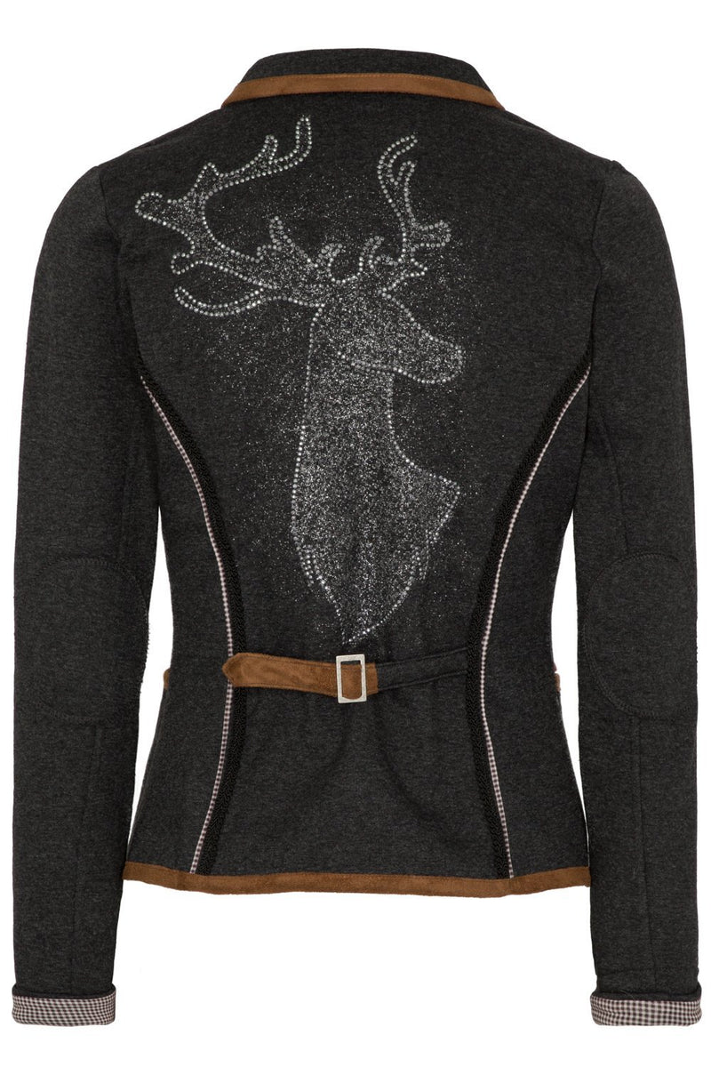LARA Trachtenjacke Damen Rückenansicht – Hangowear Sweat-Blazer taillierter Schnitt für Tracht