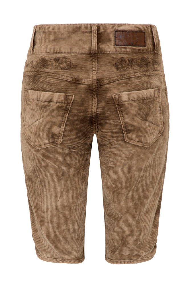 HENDRINA BERMUDA CORD Rückenansicht – Hangowear Damen Trachten-Cordhose