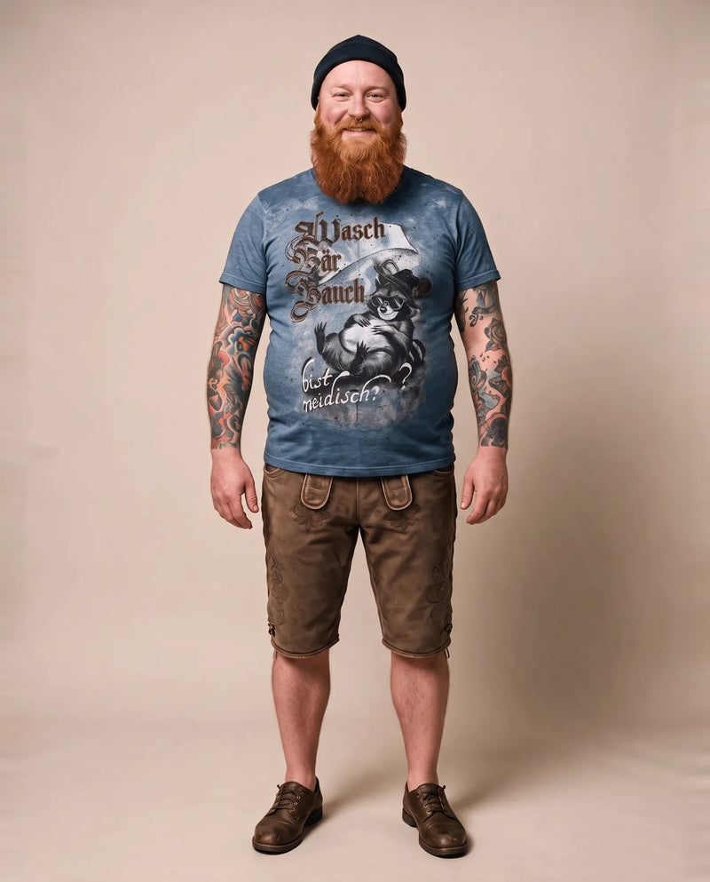 BODO Herren-Shirt Blau am Model, Vorderansicht – Hangowear