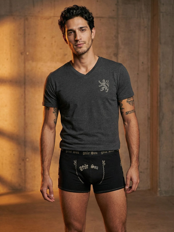 BERNI Herren Trachten-Boxershorts Frontansicht – Hangowear Trachtenwäsche