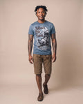 BODO Herren-Shirt Blau am Model in Bewegung – Hangowear