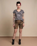 DOTTIE Damen-Shirt Grau am Model, Vorderansicht – Hangowear