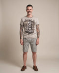 DURST BLEIBT Herren-Shirt Grau am Model, Vorderansicht – Hangowear
