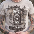 DURST BLEIBT Herren-Shirt Grau Druckdetail am Model – Hangowear
