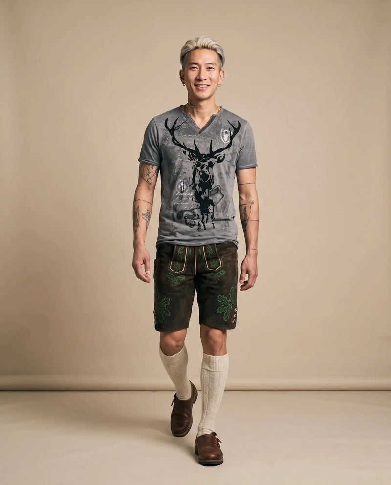 ELVIS Herren-Shirt Grau am Model in Bewegung – Hangowear