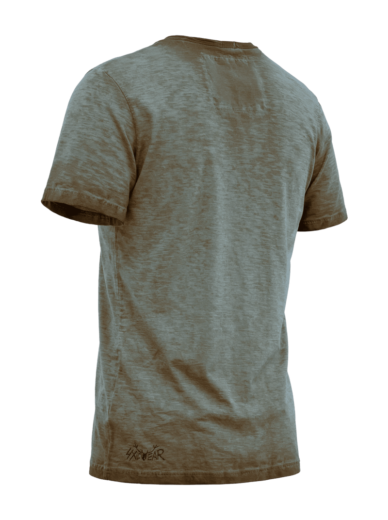 FEIKO OVERSIZE Herren-Shirt Hellbraun Rückansicht in Trageform – Hangowear