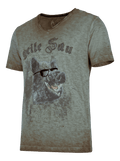 FEIKO Herren-Shirt Hellbraun Vorderansicht in Trageform – Hangowear