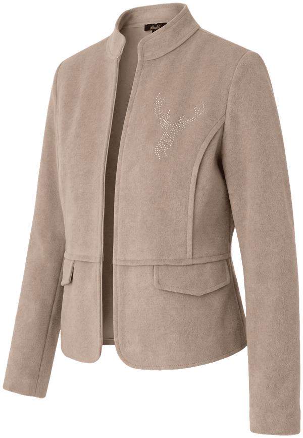 FIRENZE COSY Damen-Jacke Beige Vorderansicht in Trageform – Hangowear