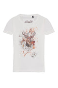 GOLDIE Damen T-Shirt Hirsch Waldzauber – Hangowear Trachtenmode für Oktoberfest