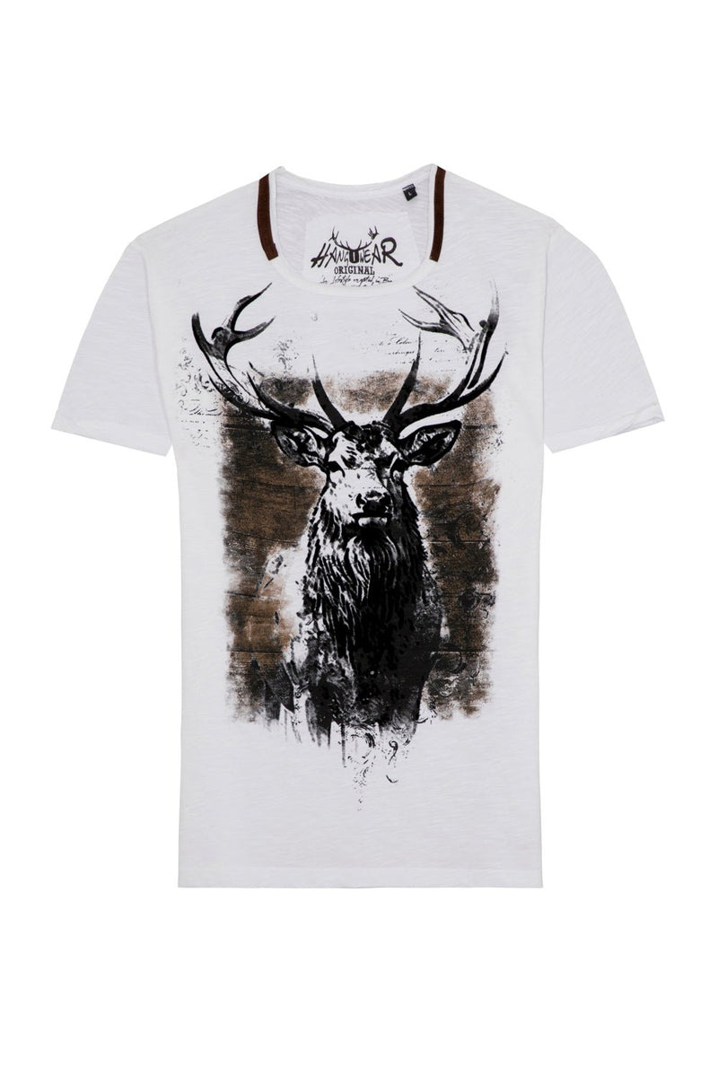 GUMPERT Herren T-Shirt Hirsch Auf da Roas – Hangowear Trachtenmode für Oktoberfest