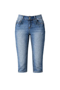 HENDRINA DENIM KNIEBUND LEO Trachten-Jeans Damen – Hangowear Kniebundhose im Leo-Design