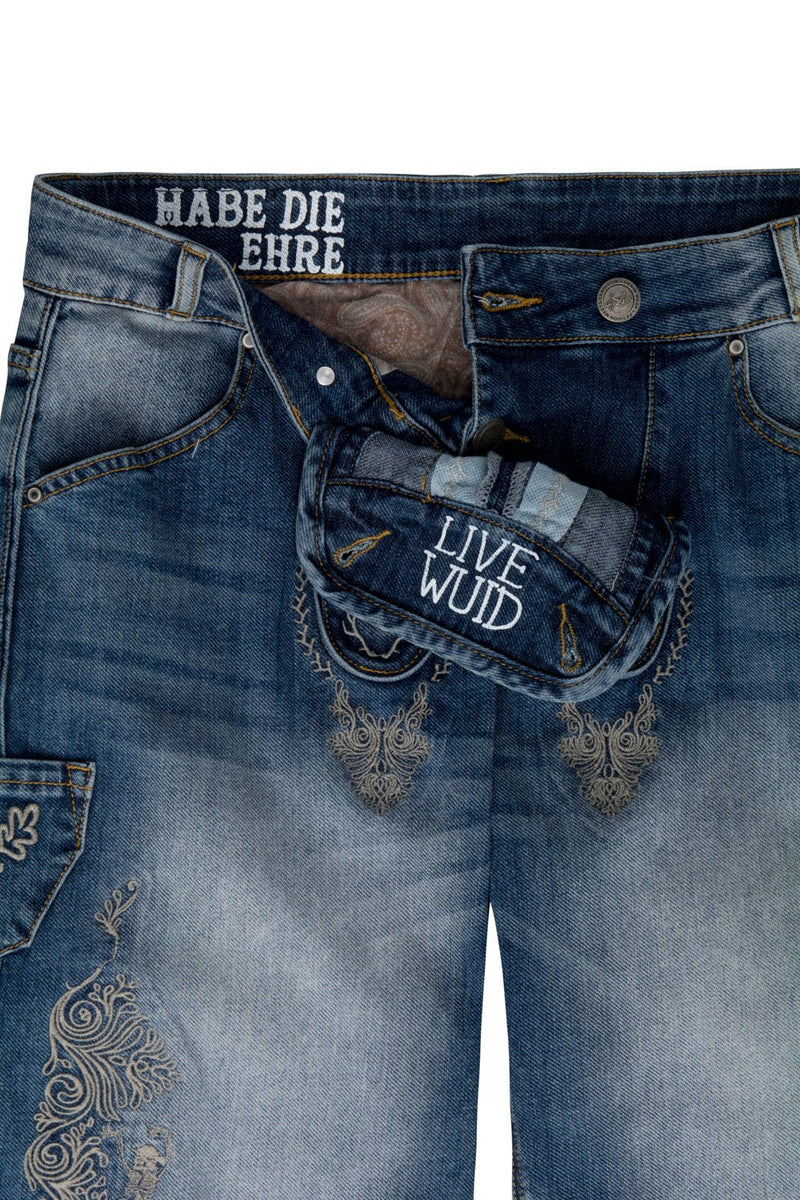 HENRI DENIM Herren Trachten-Short Detailansicht – Hangowear Trachtenmode